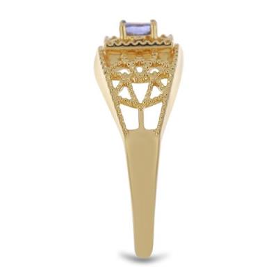 BUY NATURAL TANZANITE GEMSTONE RING IN  925 SILVER 